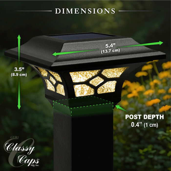 Classy Caps Kingston Black Cast Aluminum Solar Post Cap