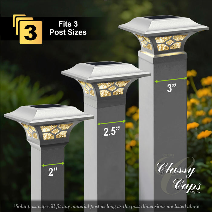 Classy Caps Kingston White Cast Aluminum Solar Post Cap