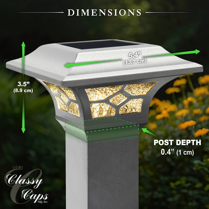 Classy Caps Kingston White Cast Aluminum Solar Post Cap
