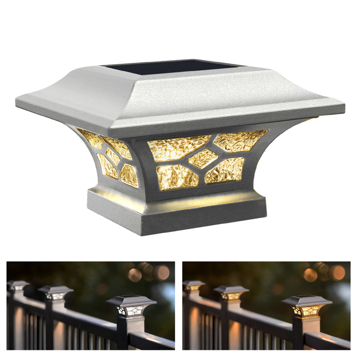 Classy Caps Kingston White Cast Aluminum Solar Post Cap