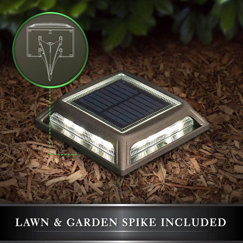 Classy Caps Muskoka 4" x 4" Black Universal Solar Dock, Deck & Post Cap Light