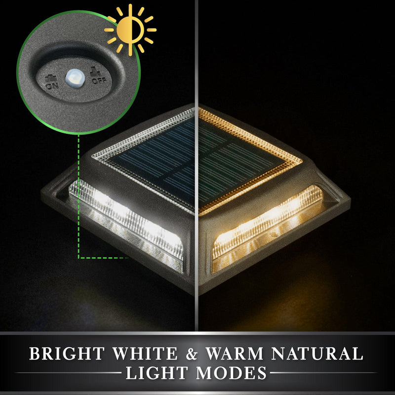 Classy Caps Muskoka 4" x 4" Black Universal Solar Dock, Deck & Post Cap Light