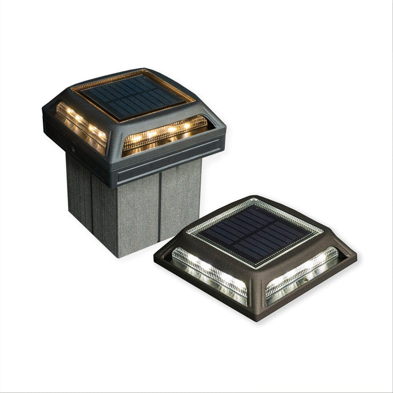 Classy Caps Muskoka 4" x 4" Black Universal Solar Dock, Deck & Post Cap Light