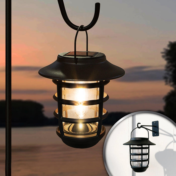 Classy Caps Nottingham Black Aluminum Solar Hanging Coach Light
