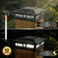 Classy Caps Oxford 6" x 6" Black Aluminum Powder Coat Solar Post Cap With Decorative Lens
