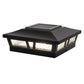 Classy Caps Oxford 6" x 6" Black Aluminum Powder Coat Solar Post Cap With Decorative Lens