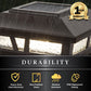 Classy Caps Oxford 6" x 6" Brown Aluminum Powder Coat Solar Post Cap With Decorative Lens