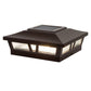 Classy Caps Oxford 6" x 6" Brown Aluminum Powder Coat Solar Post Cap With Decorative Lens