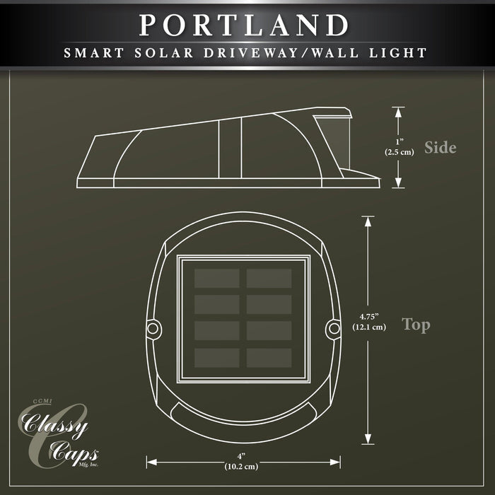 Classy Caps Portland Gray Smart Solar Driveway/Wall Light