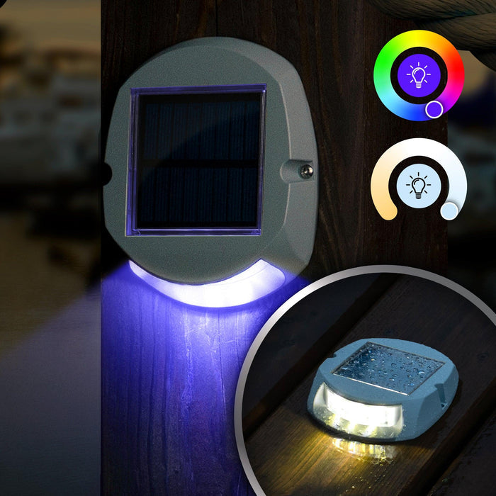 Classy Caps Portland Gray Smart Solar Driveway/Wall Light