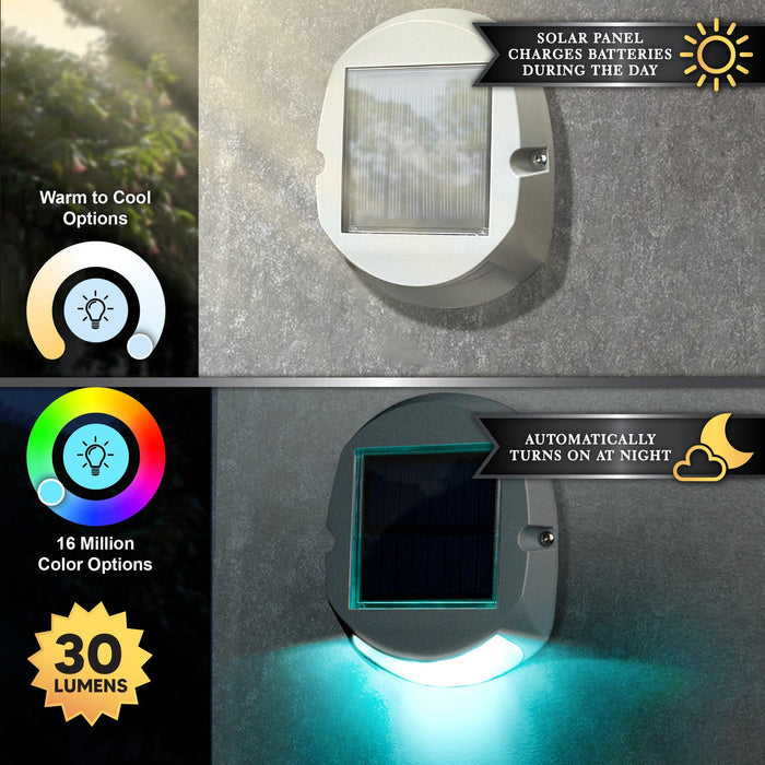 Classy Caps Portland Gray Smart Solar Driveway/Wall Light