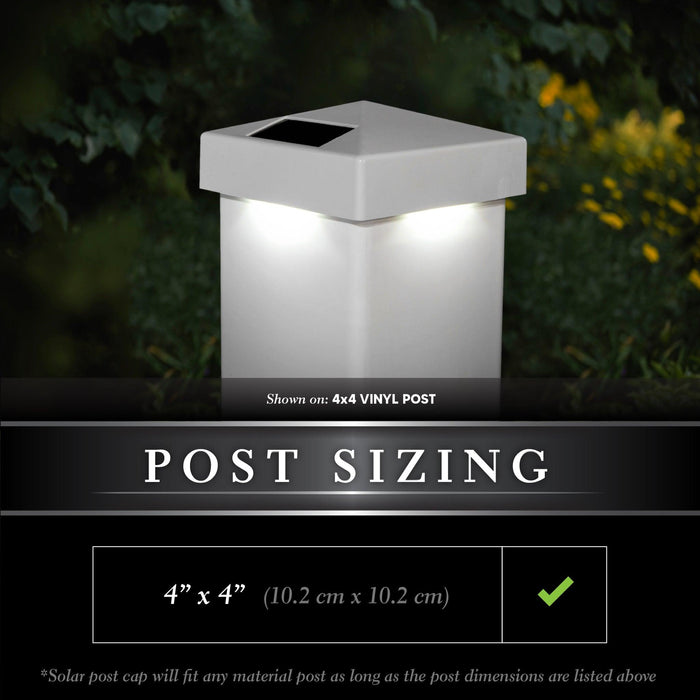 Classy Caps Pyramid 4" x 4" White Vinyl Solar Post Cap
