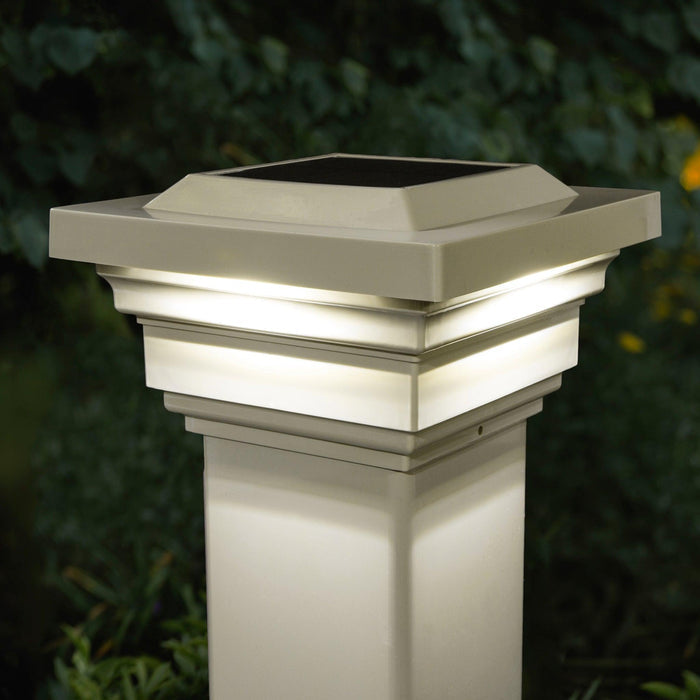 Classy Caps Regal 4" x 4" Tan PVC Solar Post Cap