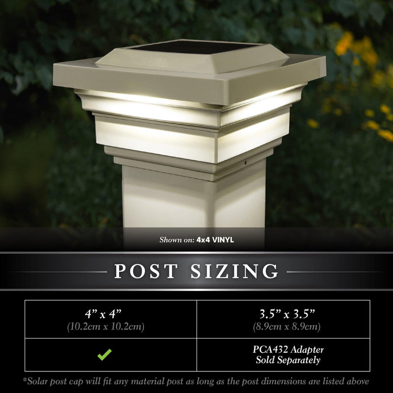 Classy Caps Regal 4" x 4" Tan PVC Solar Post Cap