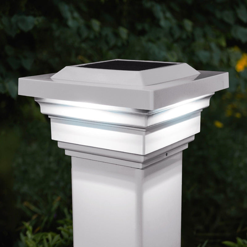 Classy Caps Regal 4" x 4" White PVC Solar Post Cap