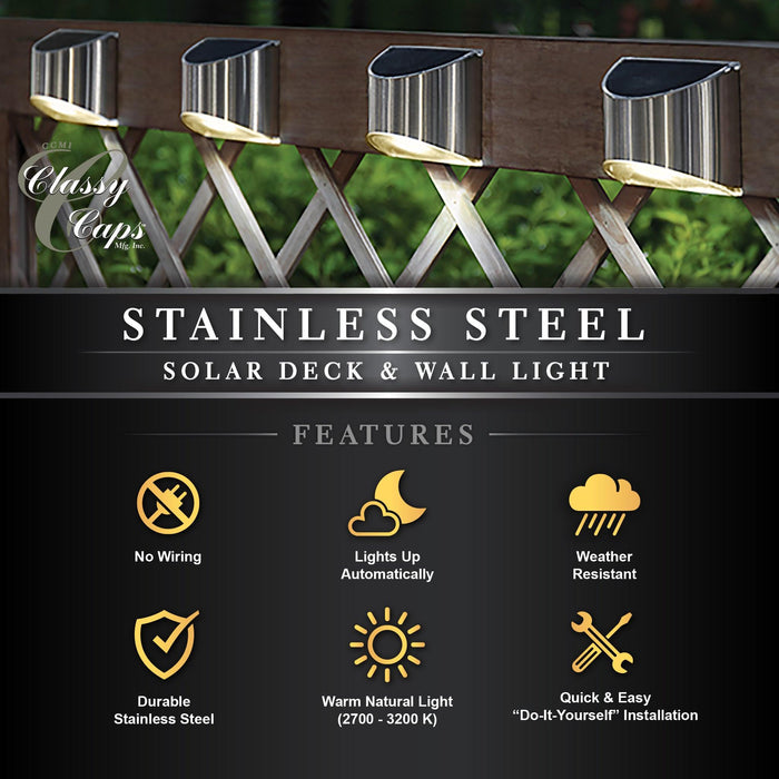 Classy Caps Stainless Steel Deck & Wall Light