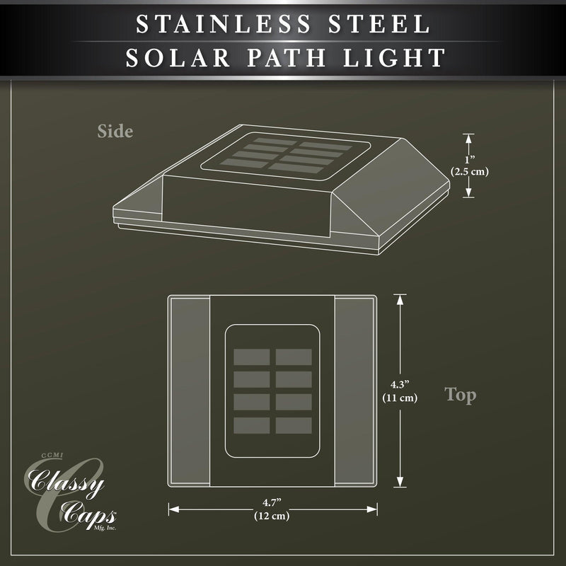 Classy Caps Stainless Steel Solar Path Light