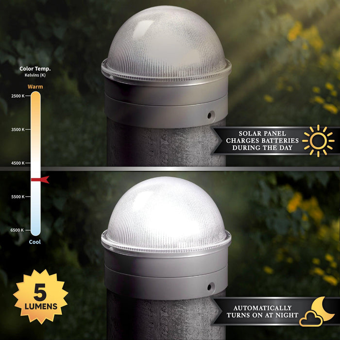 Classy Caps Summit Silver Chainlink ABS Solar Post Cap