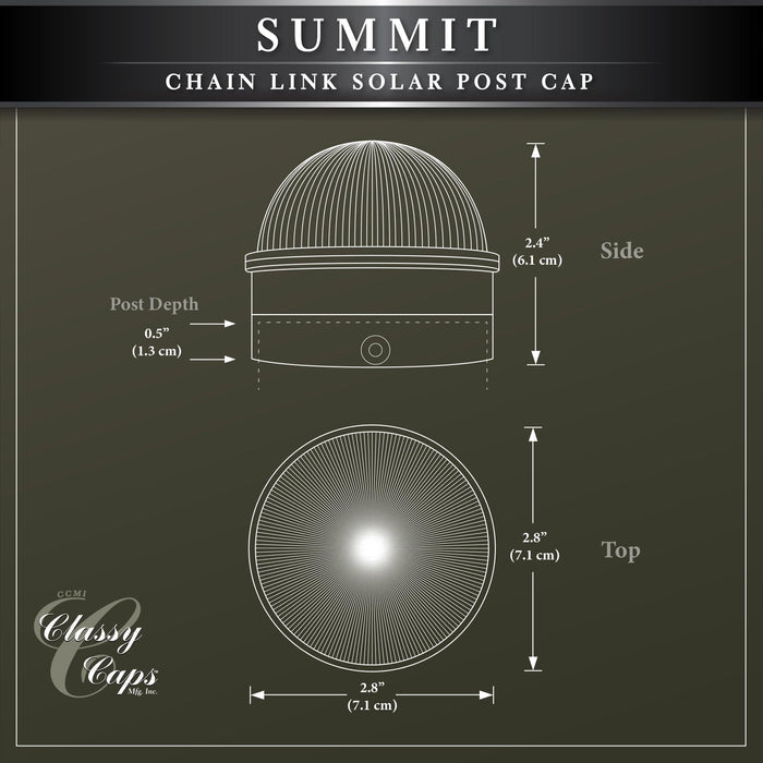 Classy Caps Summit Silver Chainlink ABS Solar Post Cap