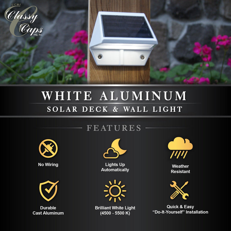 Classy Caps White Aluminum Powder Coated Deck & Wall Light