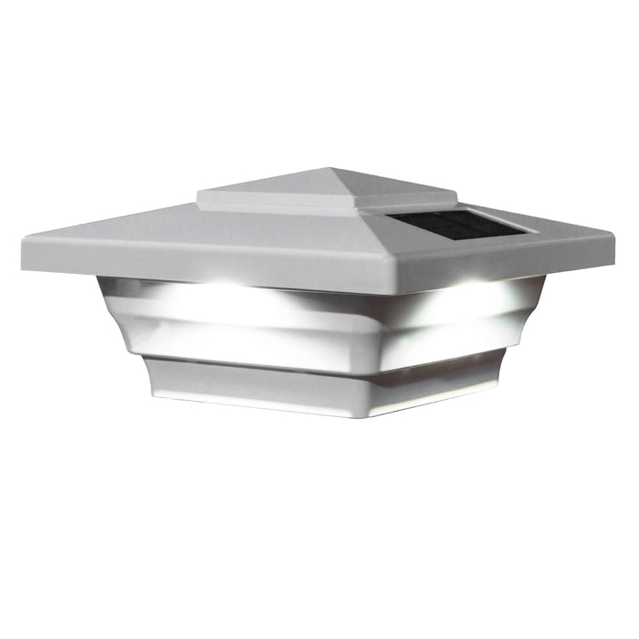Classy Caps Windsor 4" x 4" White PVC Solar Post Cap