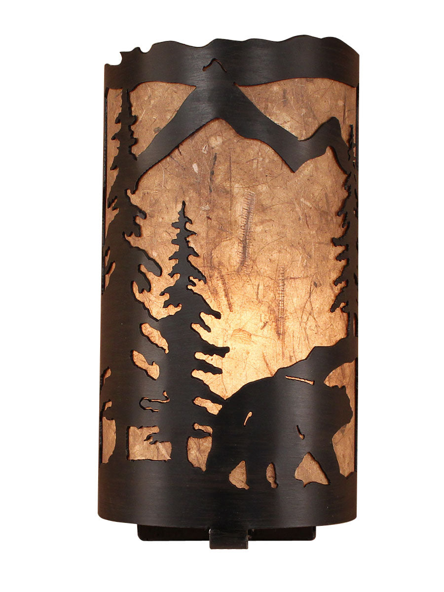 Coast Lamp Manufacturing 13"H Kodiak Bear Scene Panel Wall Sconce