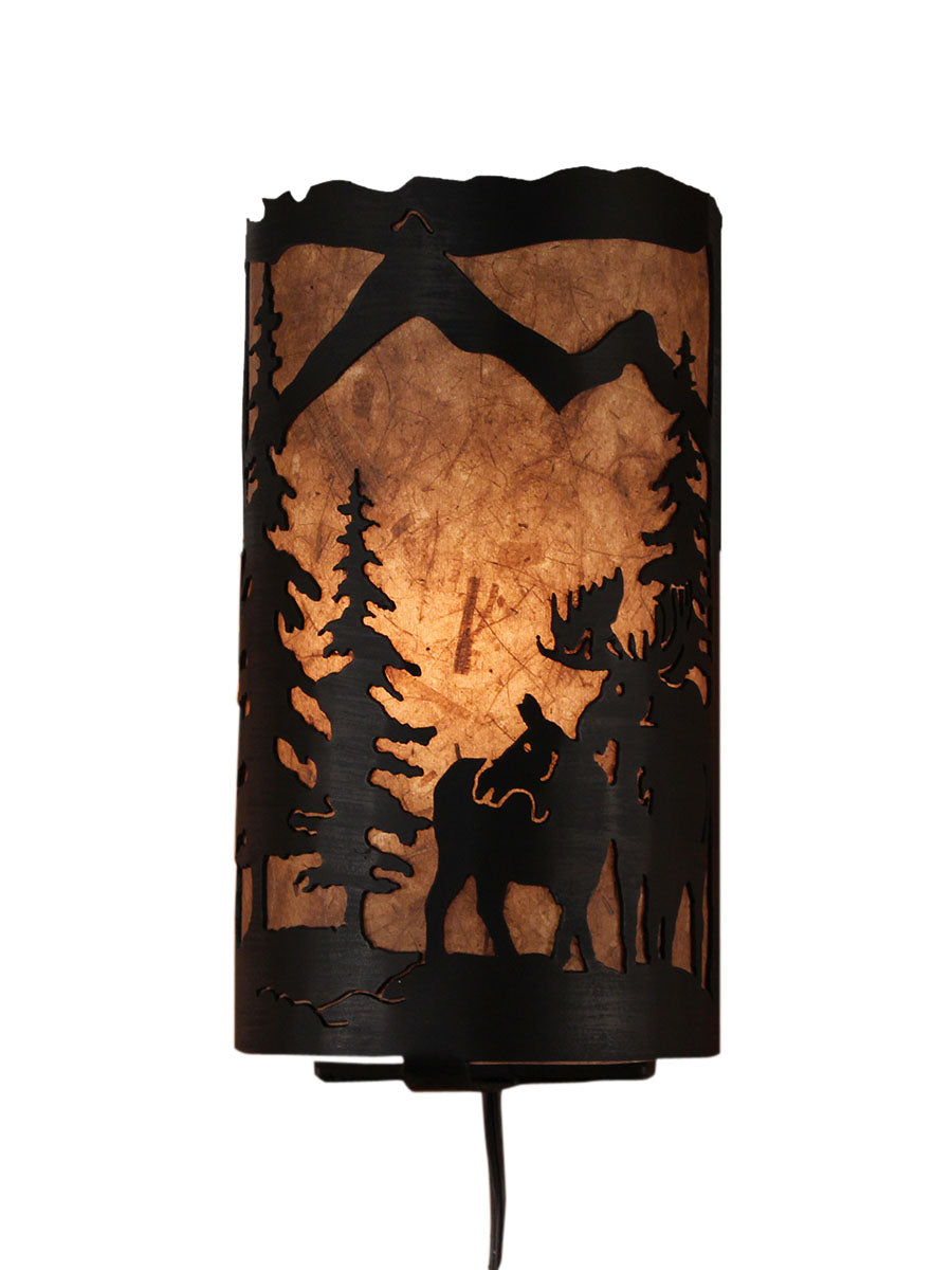 Coast Lamp Manufacturing 13"H Moose Scene Panel Wall Sconce