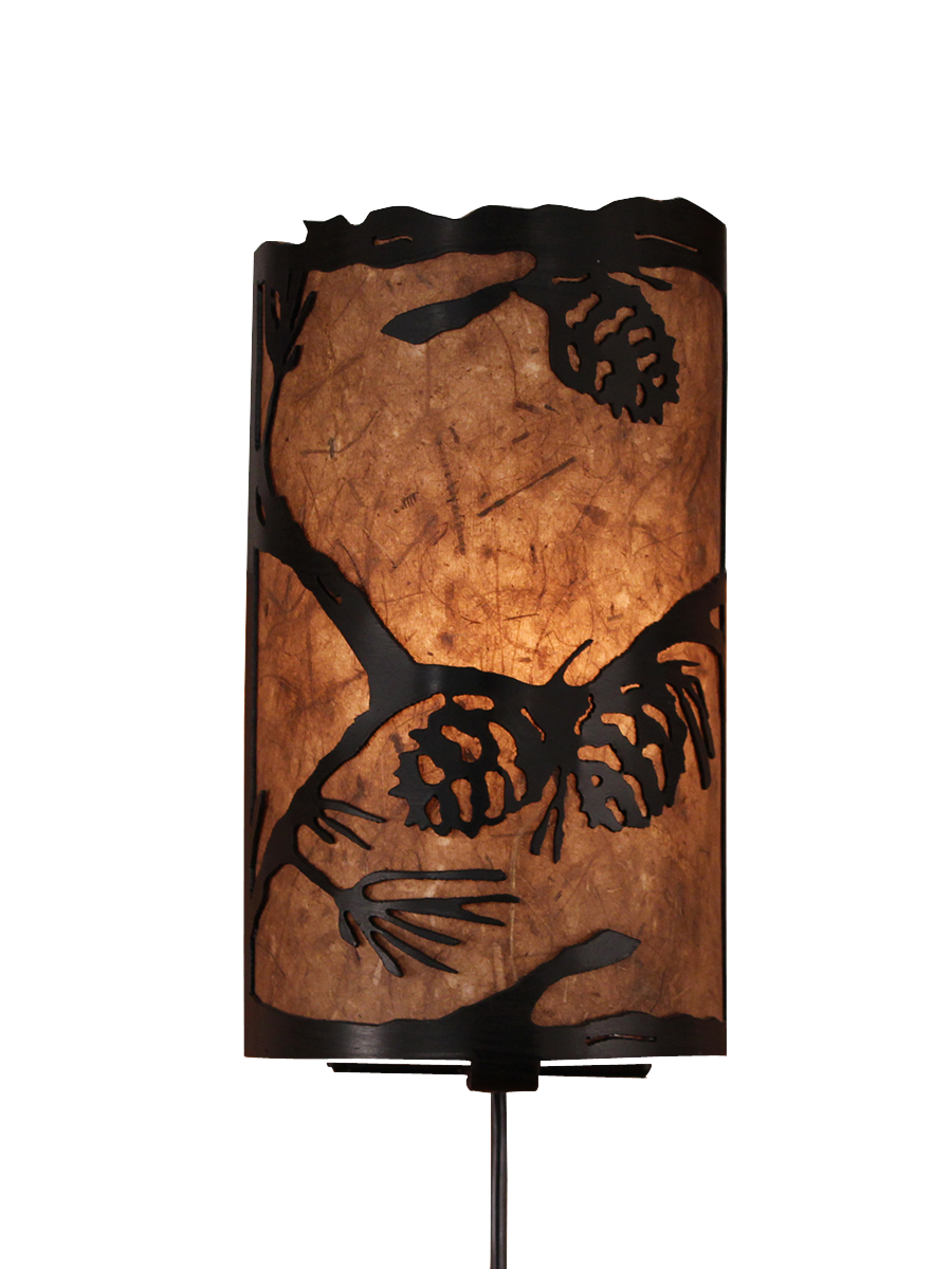 Coast Lamp Manufacturing 13"H Pine Branch Scene Panel Wall Sconce