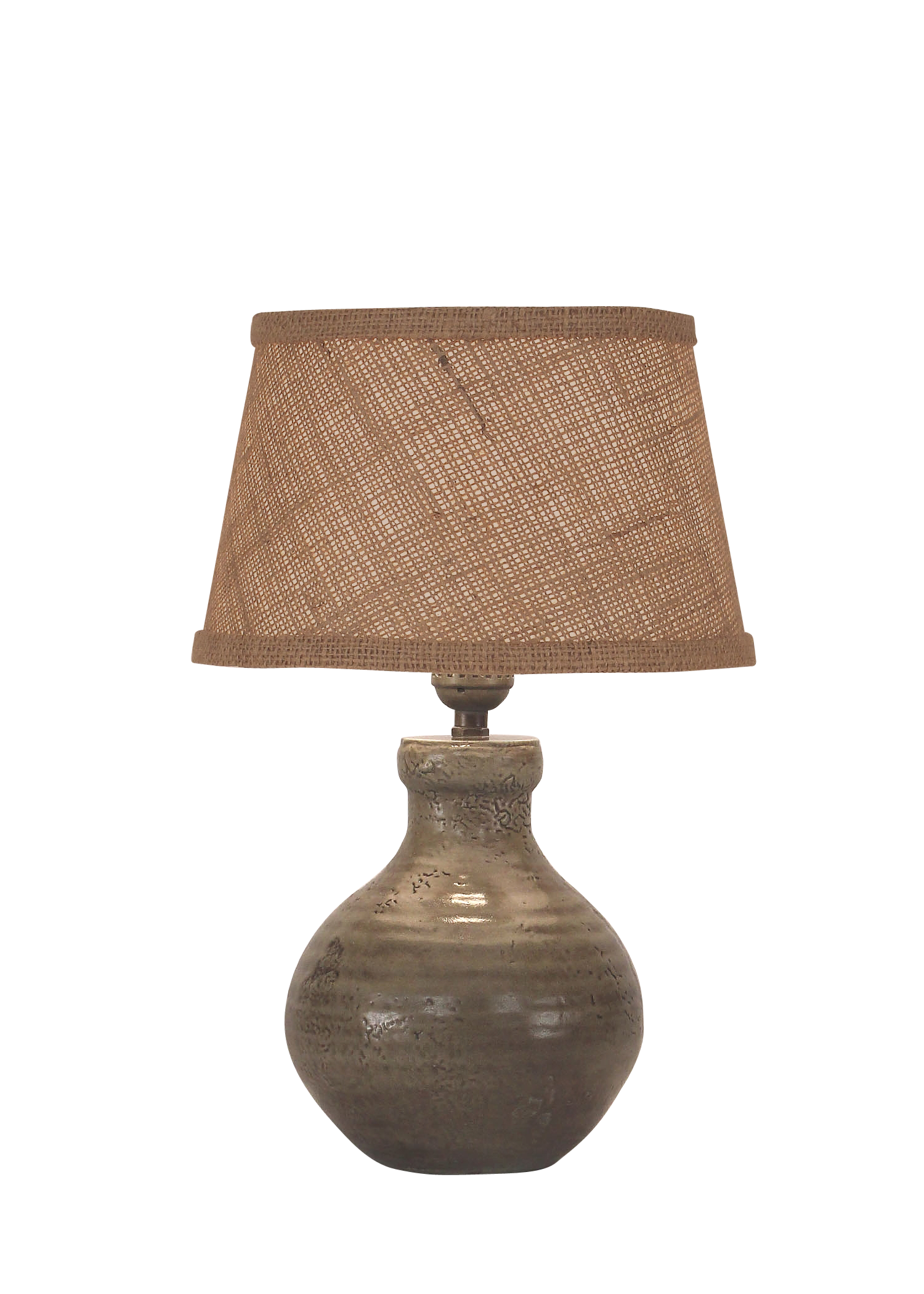 Coast Lamp Manufacturing 15"H Pale Gray Glazed Mini Clay Accent Table Lamp