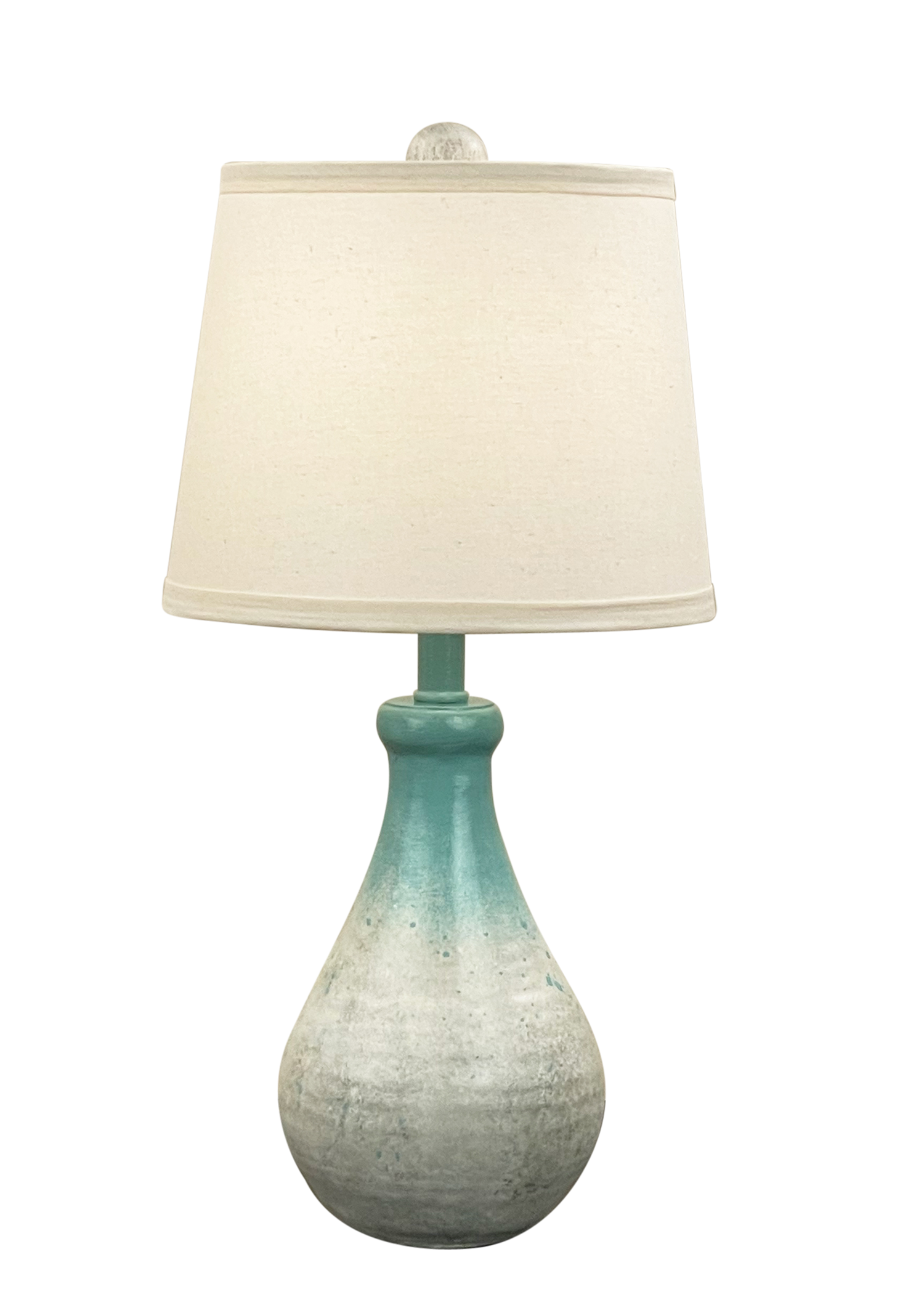 Coast Lamp Manufacturing 15"H Turquoise Shore Small Tapered Clay Pot Accent Table Lamp