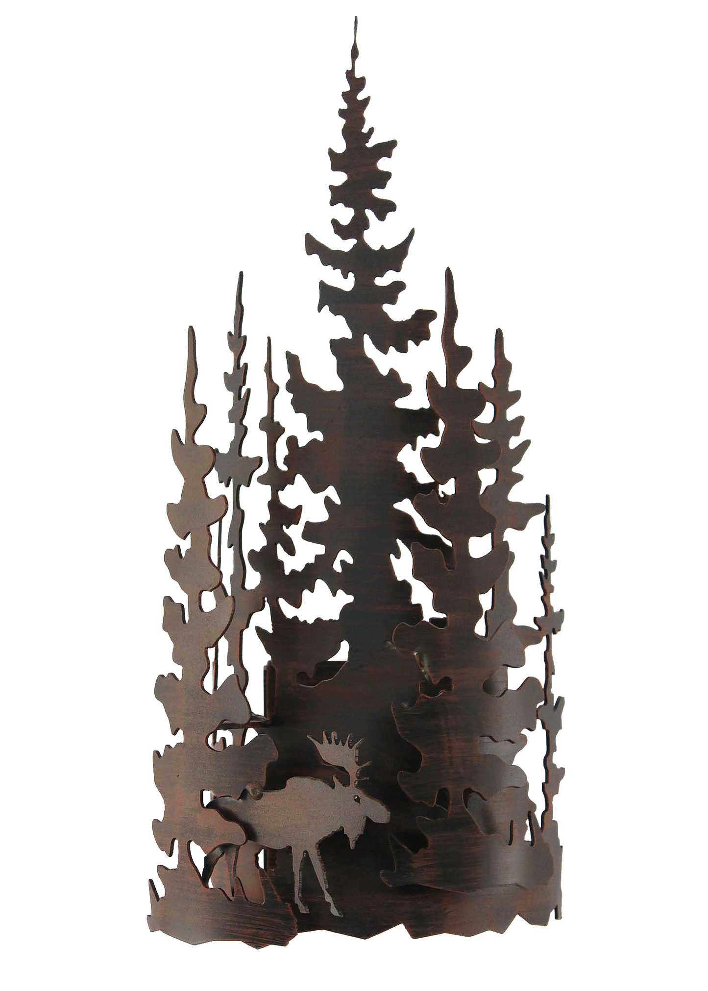 Coast Lamp Manufacturing 18"H Burnt Sienna Iron Moose And Tree Wall Sconce