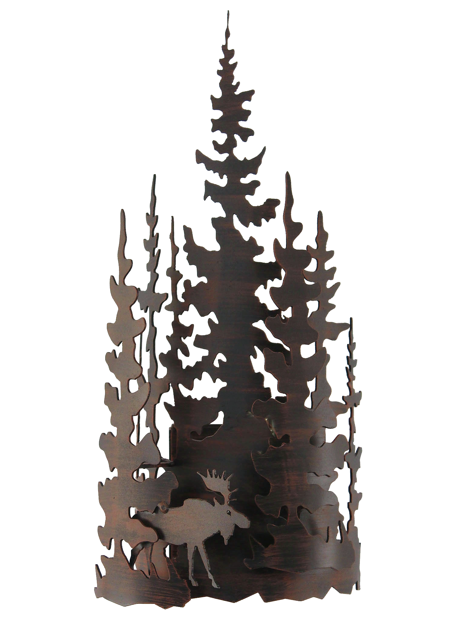 Coast Lamp Manufacturing 18"H Burnt Sienna Iron Moose And Tree Wall Sconce