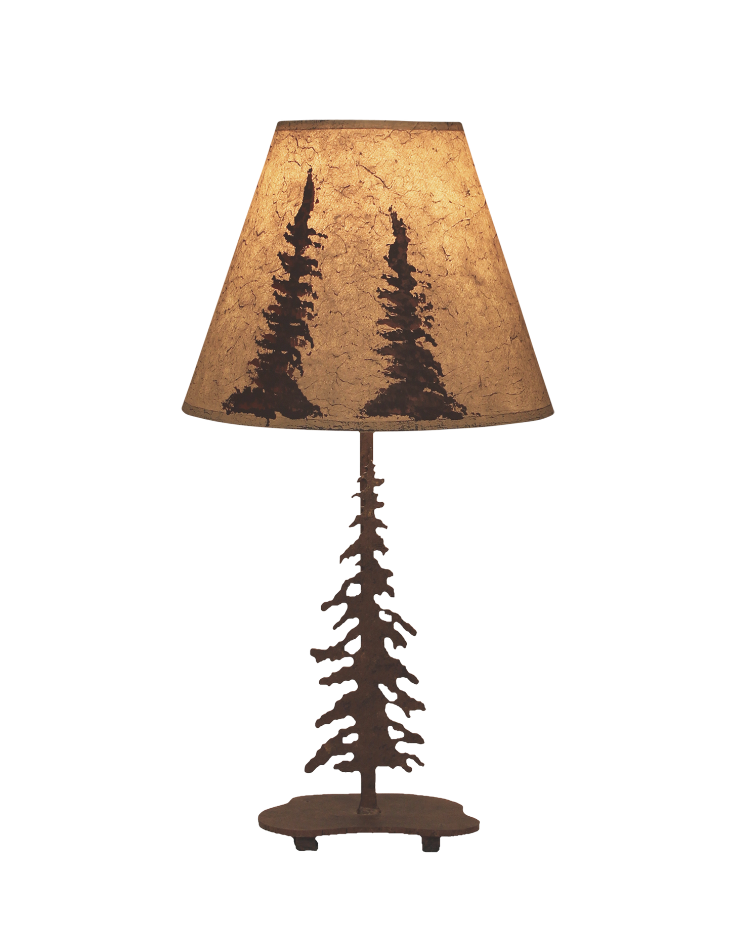 Coast Lamp Manufacturing 18"H Charred Pounced Single Feather Tree Accent Table Lamp