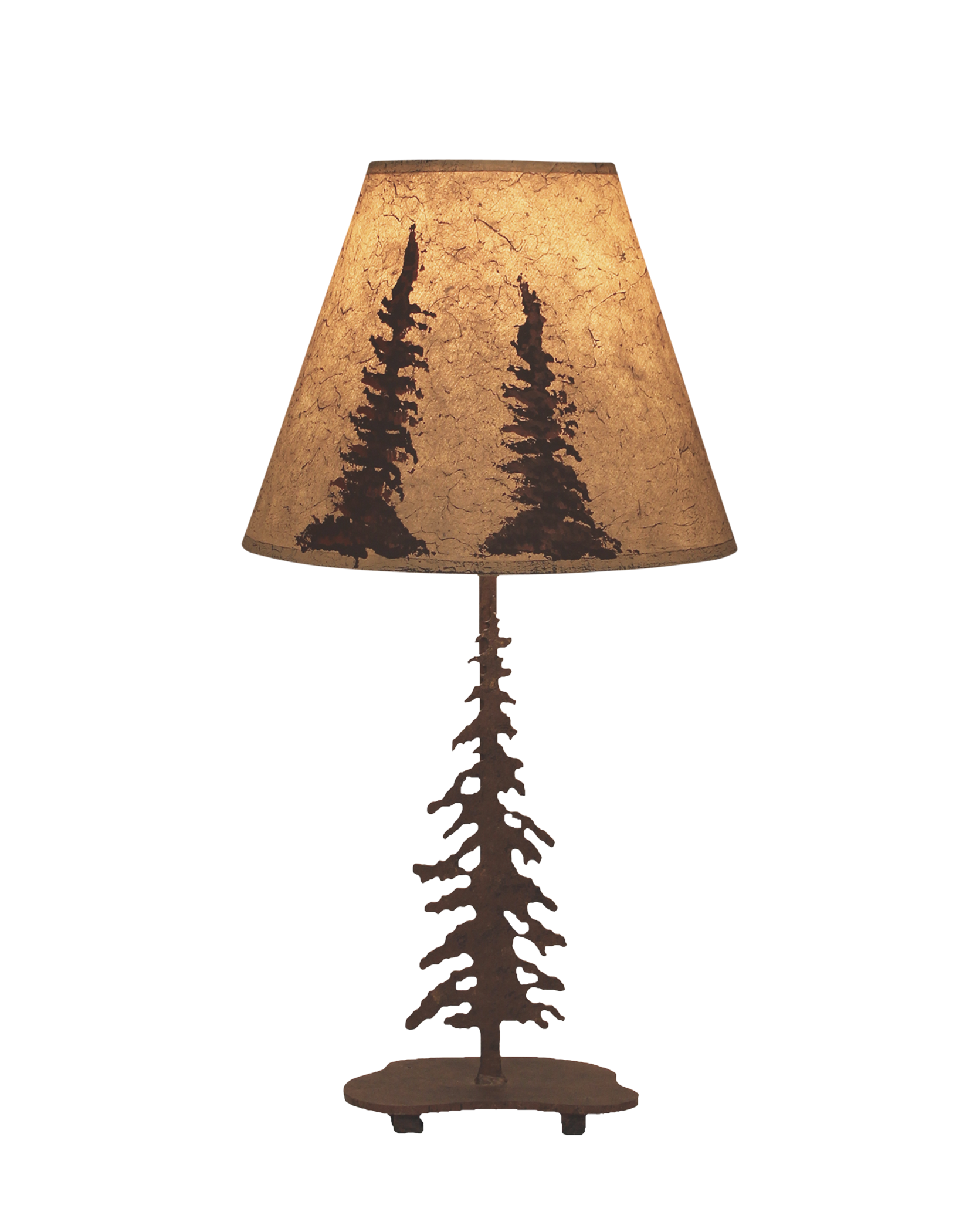 Coast Lamp Manufacturing 18"H Charred Pounced Single Feather Tree Accent Table Lamp
