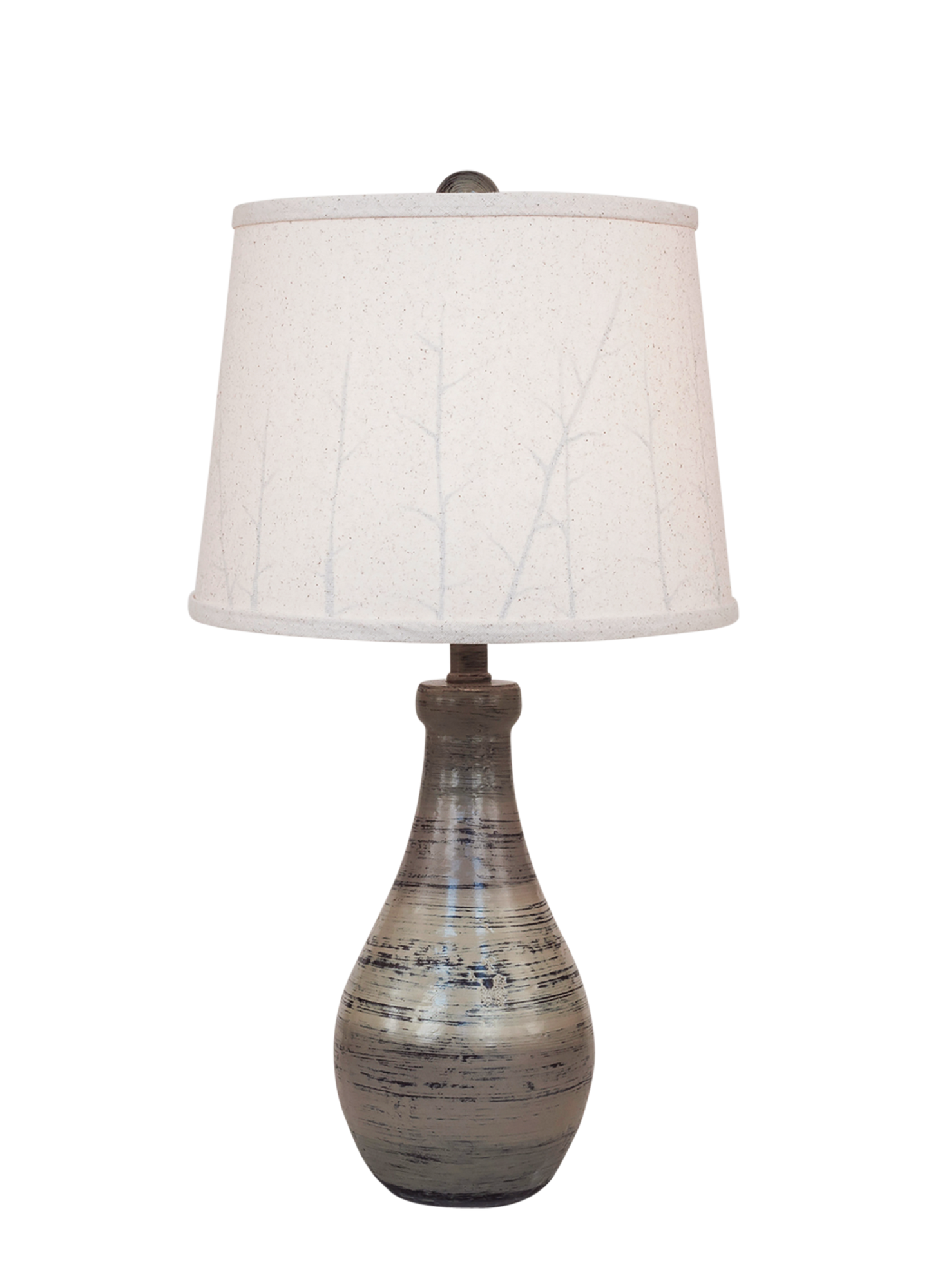 Coast Lamp Manufacturing 18"H Earthstone Eggplant Clay Jug Table Lamp With Branches Shade