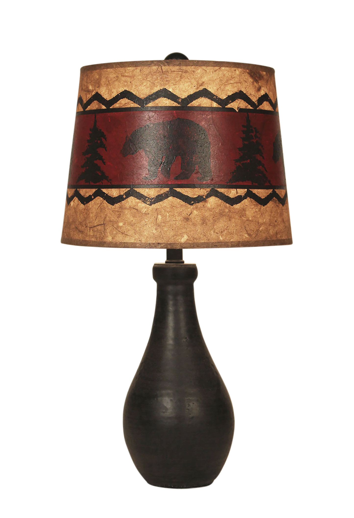 Coast Lamp Manufacturing 18"H Kodiak Eggplant Table Lamp With Bear Shade