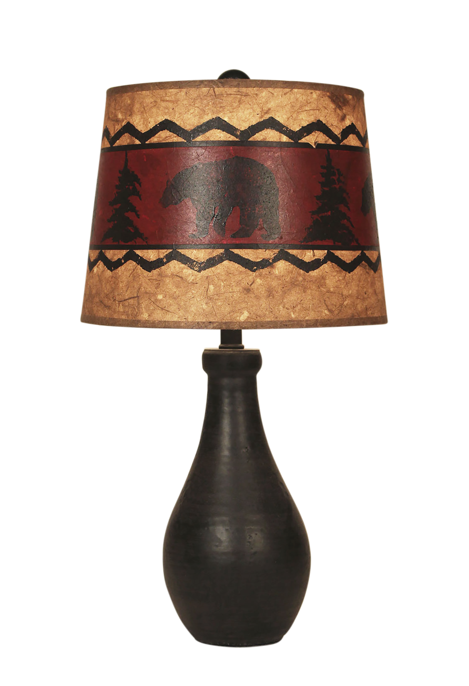 Coast Lamp Manufacturing 18"H Kodiak Eggplant Table Lamp With Bear Shade