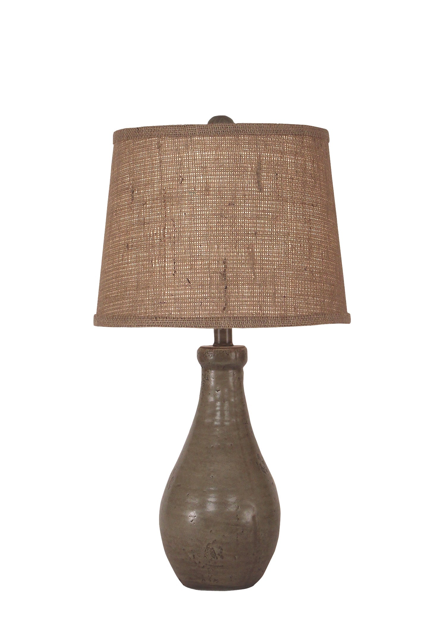 Coast Lamp Manufacturing 18"H Pale Gray Glazed Eggplant Clay Table Lamp
