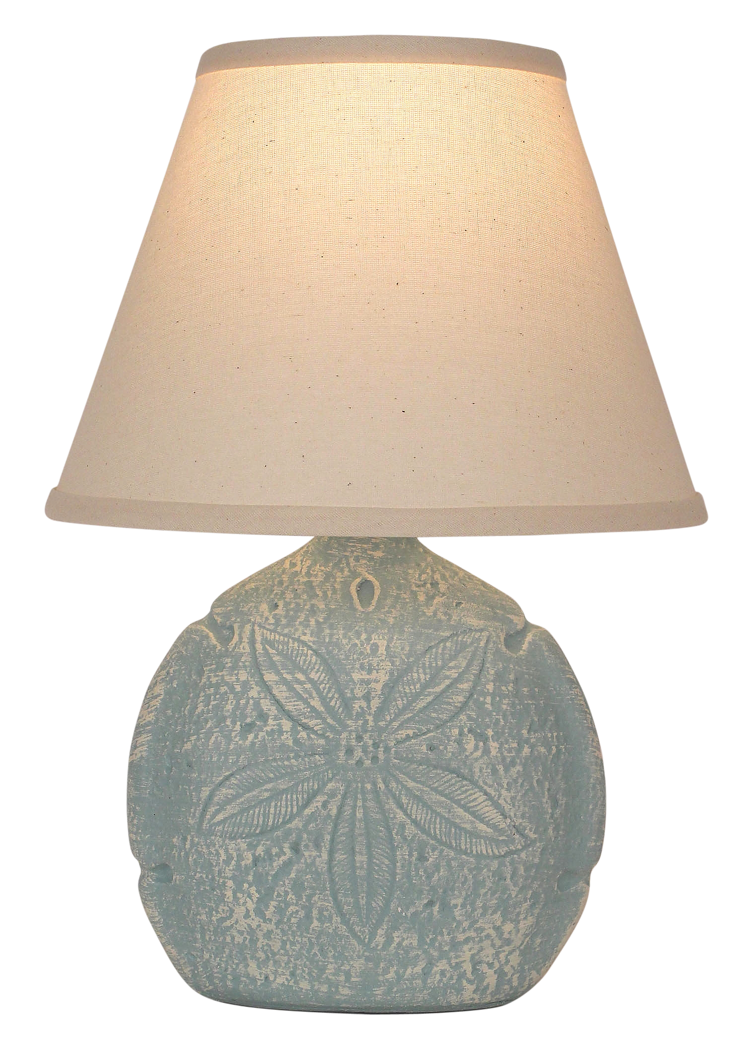 Coast Lamp Manufacturing 18"H Paradise Tray Table Lamp With Sand Dollar Top