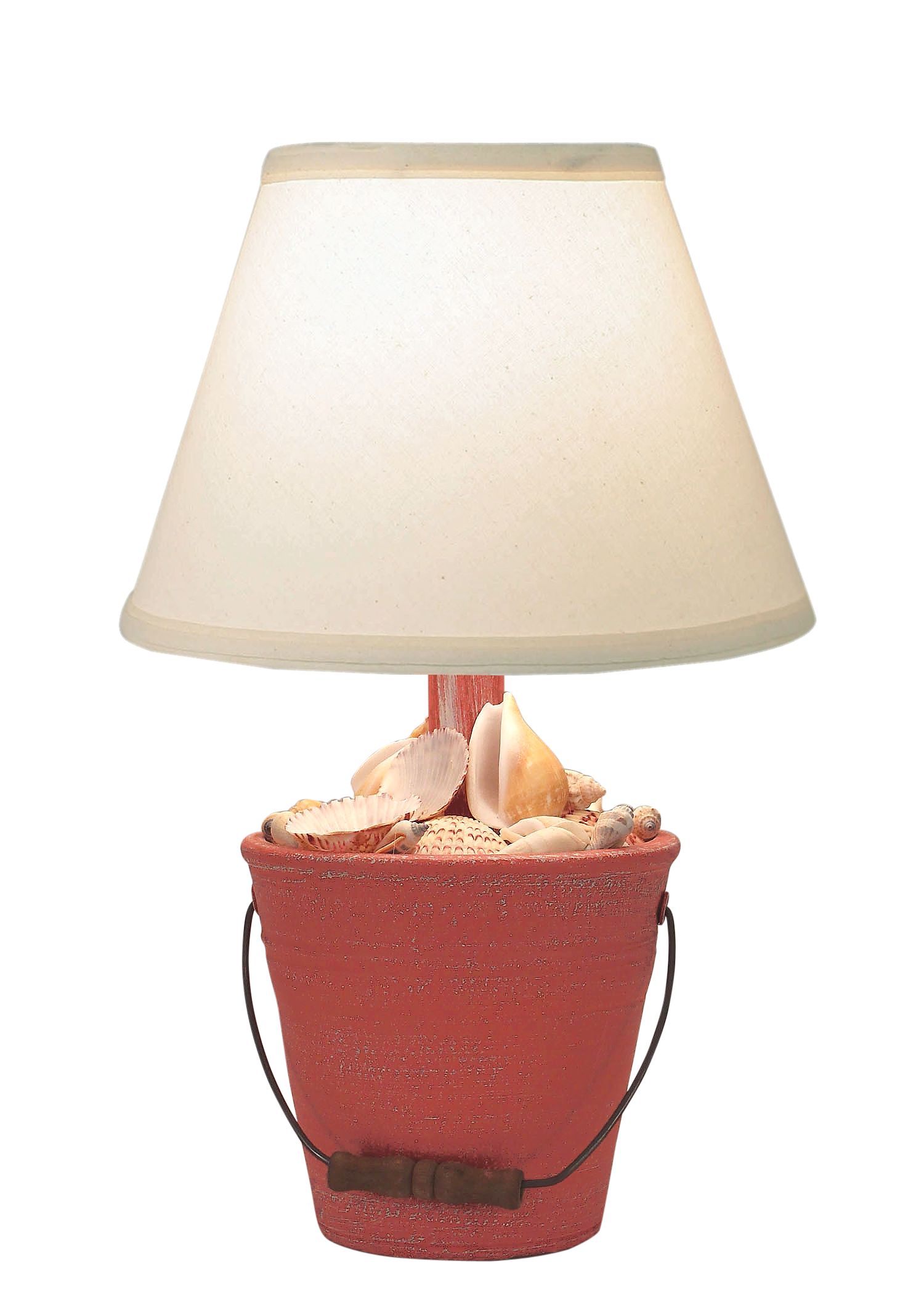 Coast Lamp Manufacturing 18"H Weathered Coral Mini Bucket Of Shells Accent Lamp