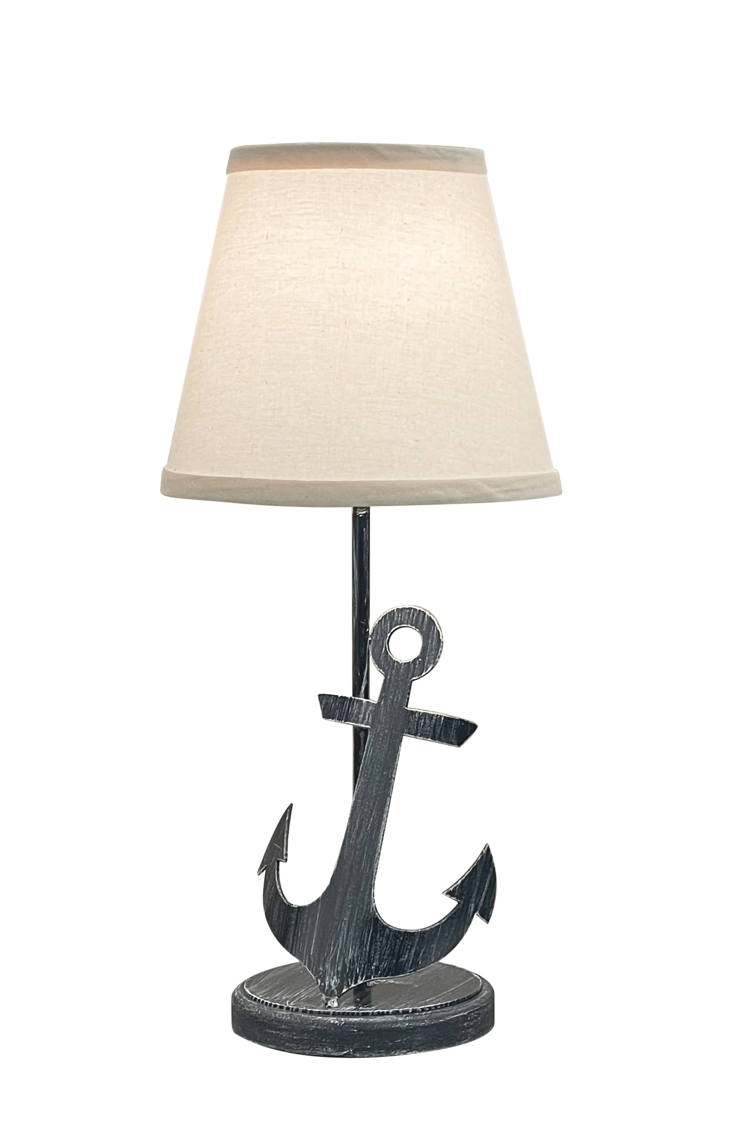 Coast Lamp Manufacturing 19"H Weathered Navy Iron Anchor Accent Table Lamp