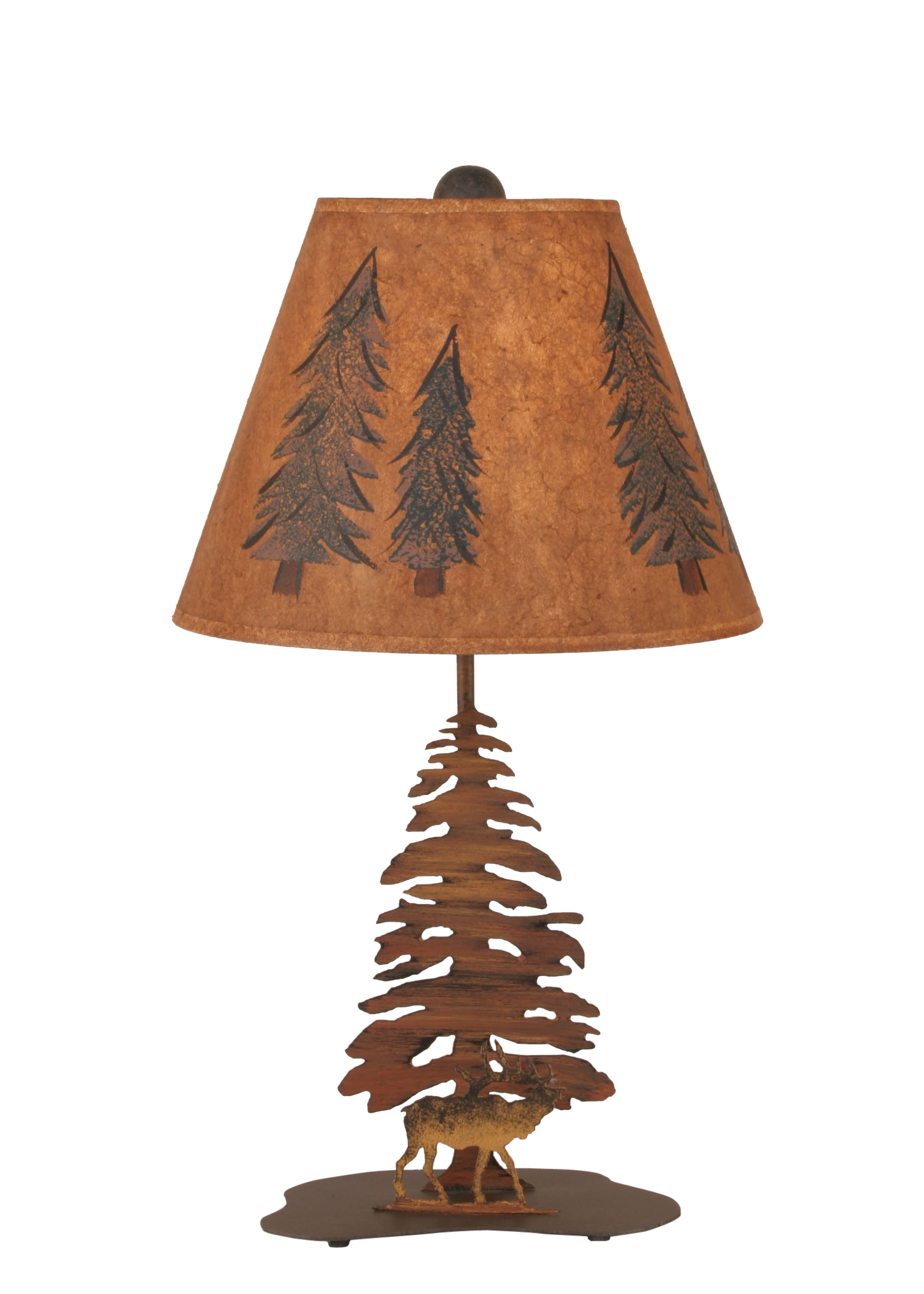 Coast Lamp Manufacturing 22"H Charred Tree And Elk Accent Table Lamp