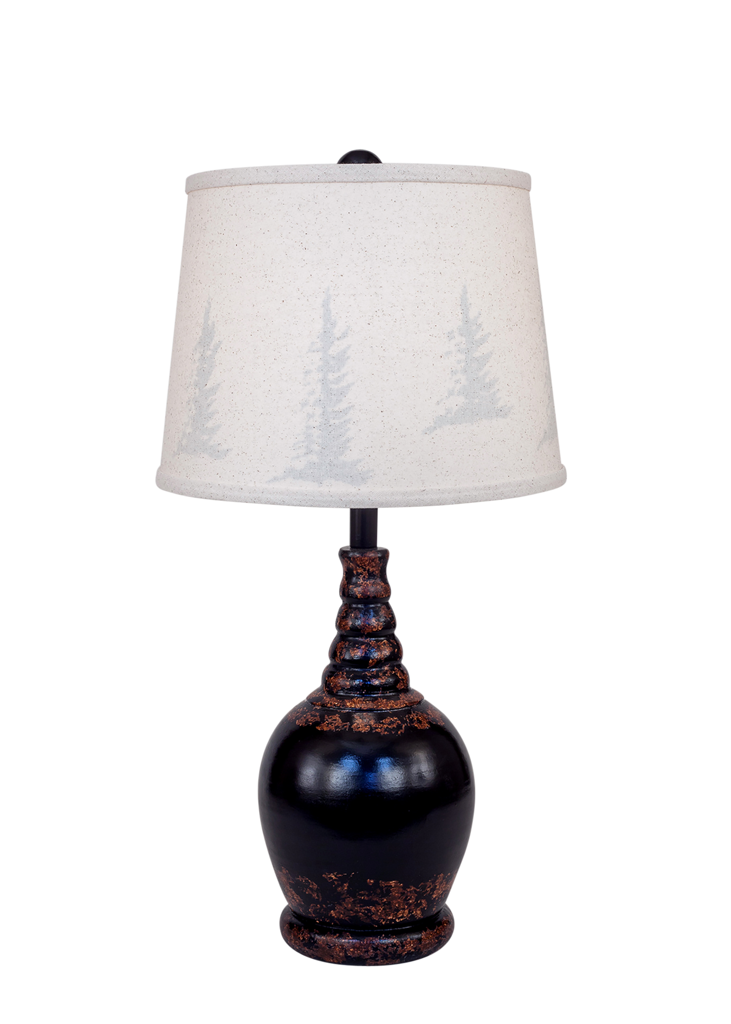 Coast Lamp Manufacturing 24"H Aged Black Bulbous Accent Lamp With Tree Shade