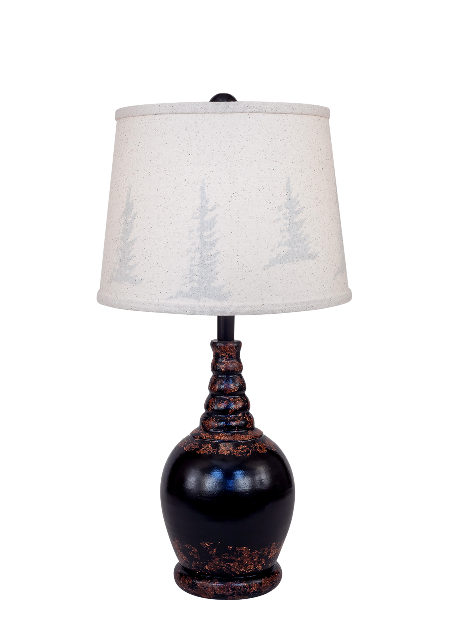 Coast Lamp Manufacturing 24"H Aged Black Bulbous Accent Lamp With Tree Shade