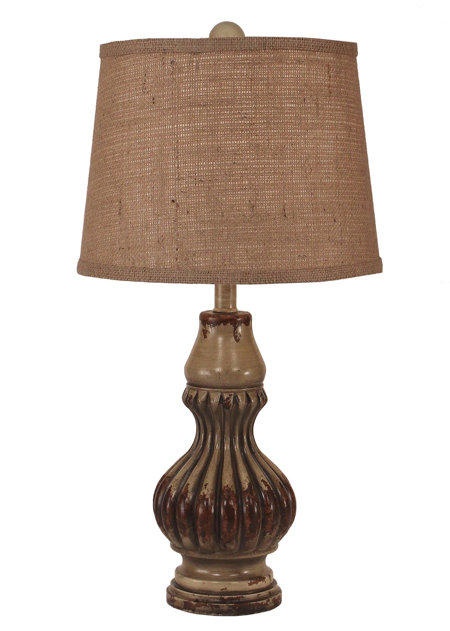 Coast Lamp Manufacturing 24"H Aged Cottage Ribbed Genie Accent Table Lamp