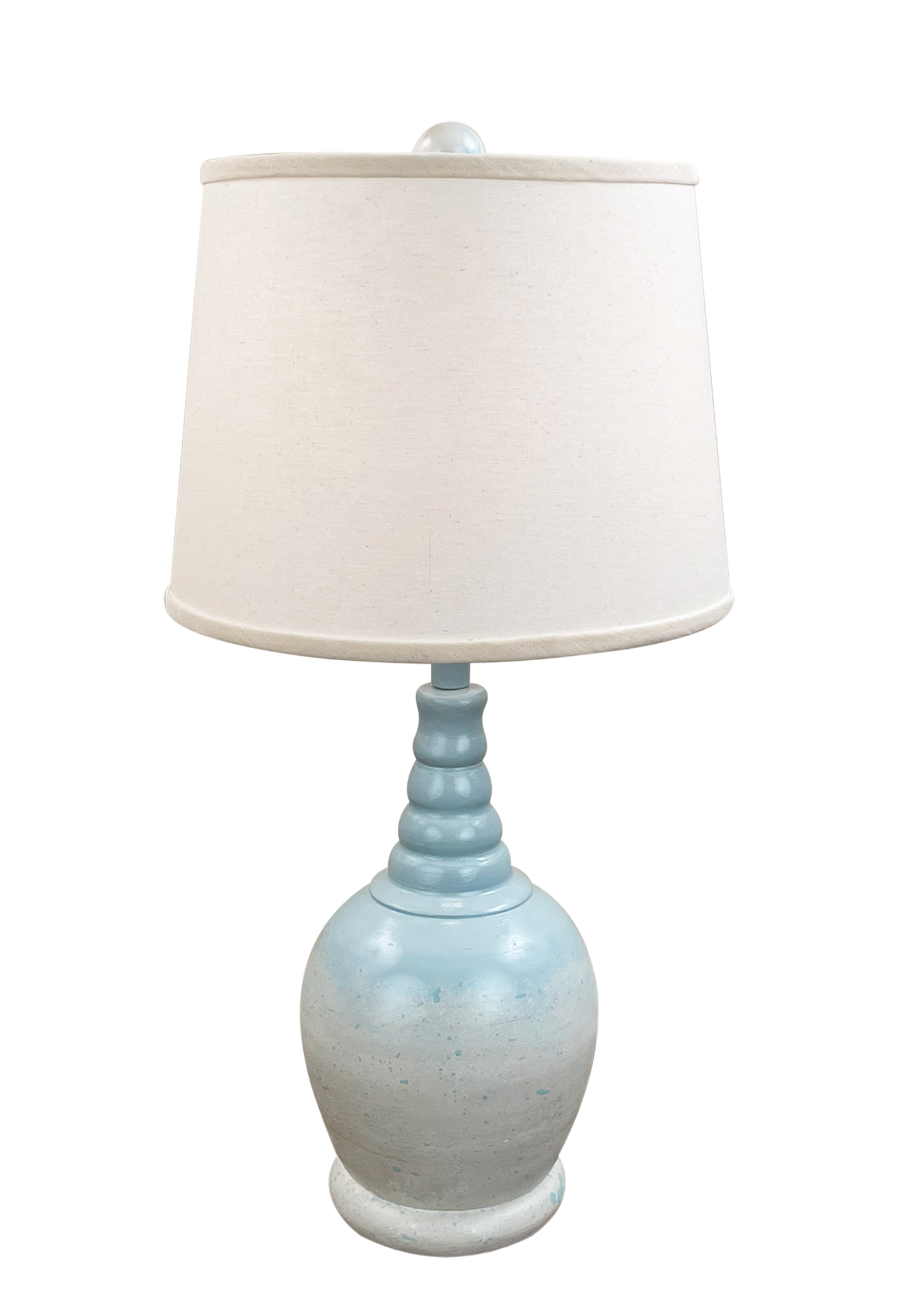 Coast Lamp Manufacturing 24"H Atlantic Gray Shore Round Accent Table Lamp With Ribbed Neck