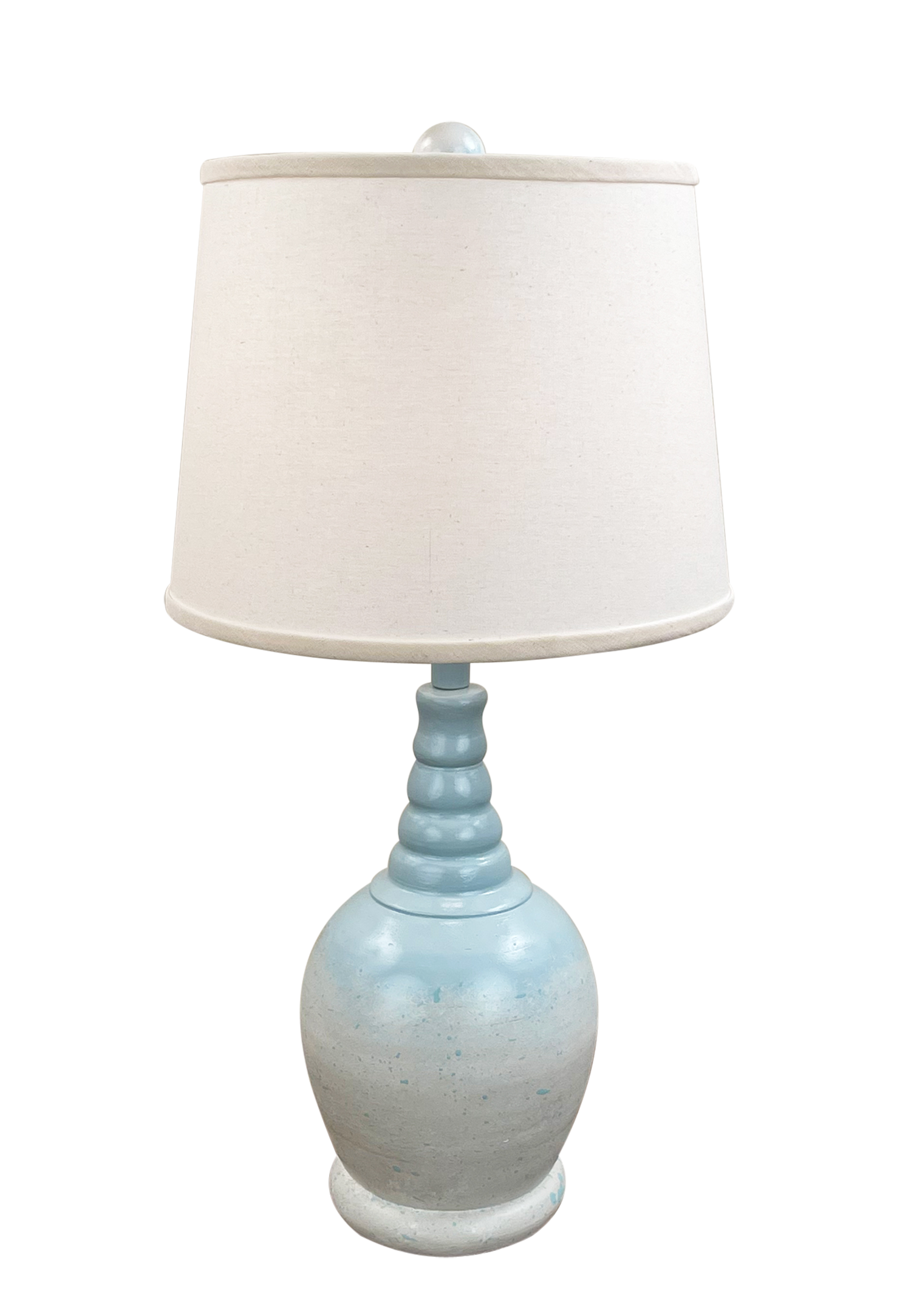 Coast Lamp Manufacturing 24"H Atlantic Gray Shore Round Accent Table Lamp With Ribbed Neck