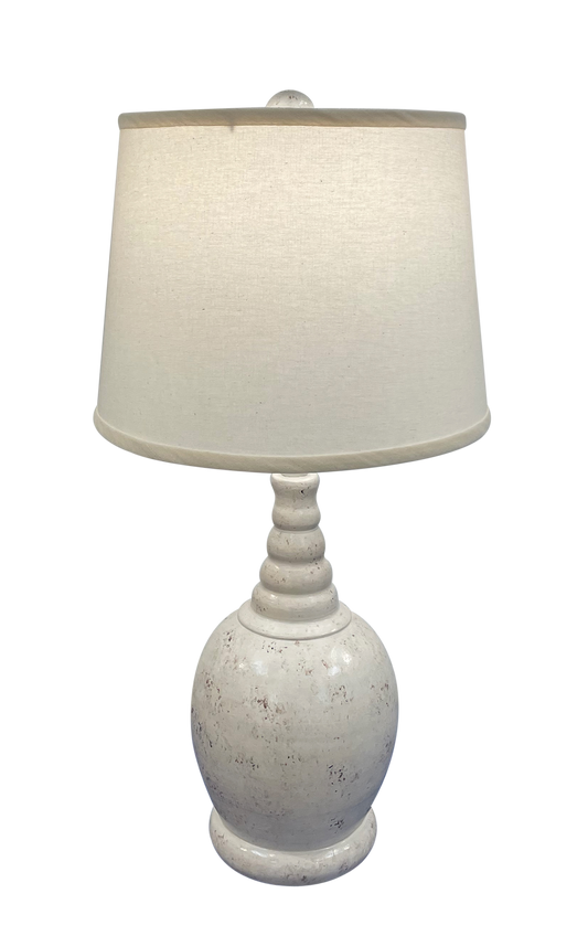 Coast Lamp Manufacturing 24"H Limestone Round Accent Table Lamp With Ribbed Neck