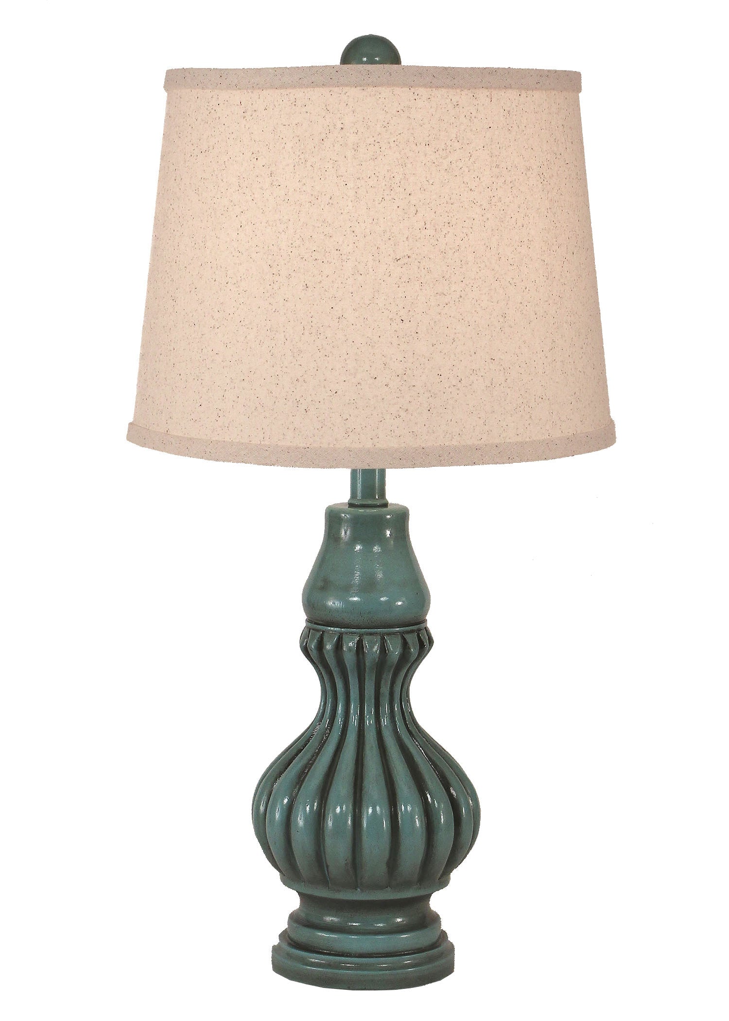 Coast Lamp Manufacturing 24"H Turquoise Sea Glazed Ribbed Genie Accent Table Lamp
