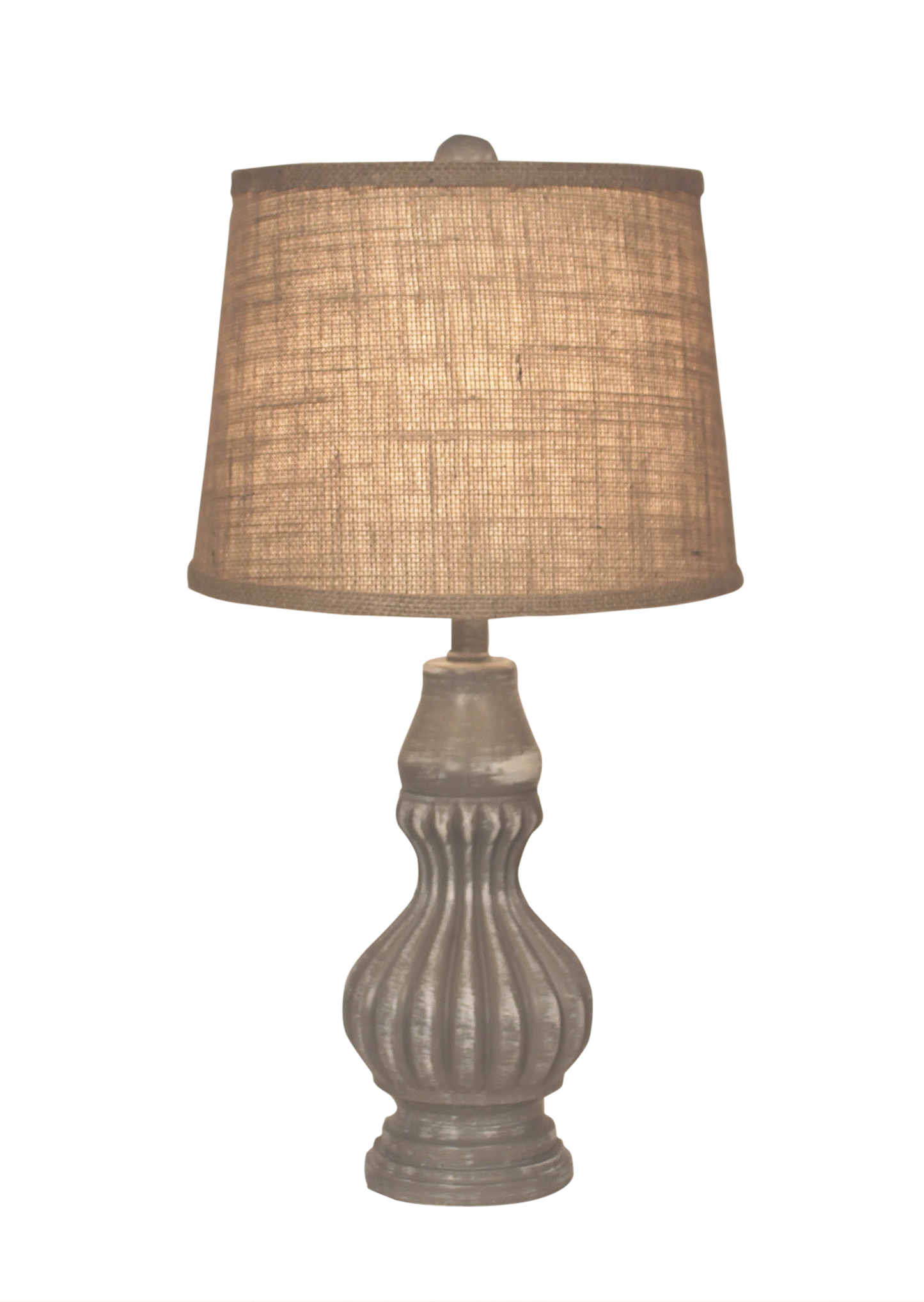 Coast Lamp Manufacturing 24"H Weathered Gray Ribbed Genie Accent Pot Table Lamp